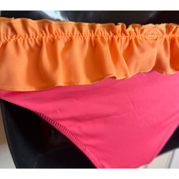 Solid & Striped Kaia Ruffle Bikini Set Pink Orange Women’s Medium NWT Swim - Picture 4 of 7